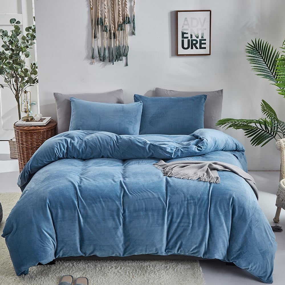 White Black Plaid Duvet Cover Set
