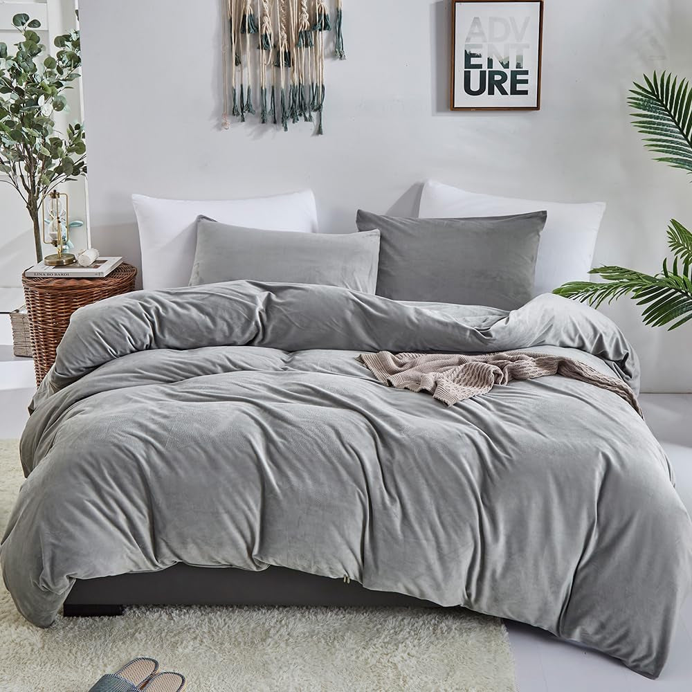 White Black Plaid Duvet Cover Set