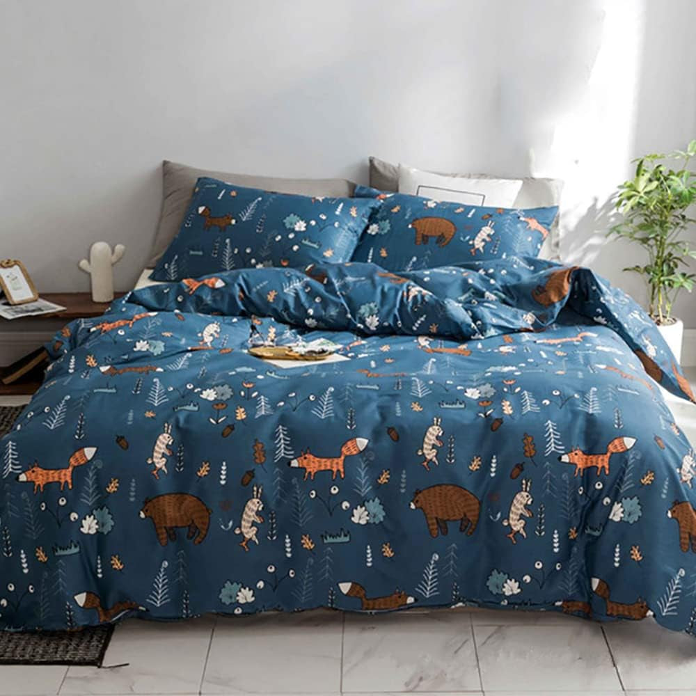 White Black Plaid Duvet Cover Set