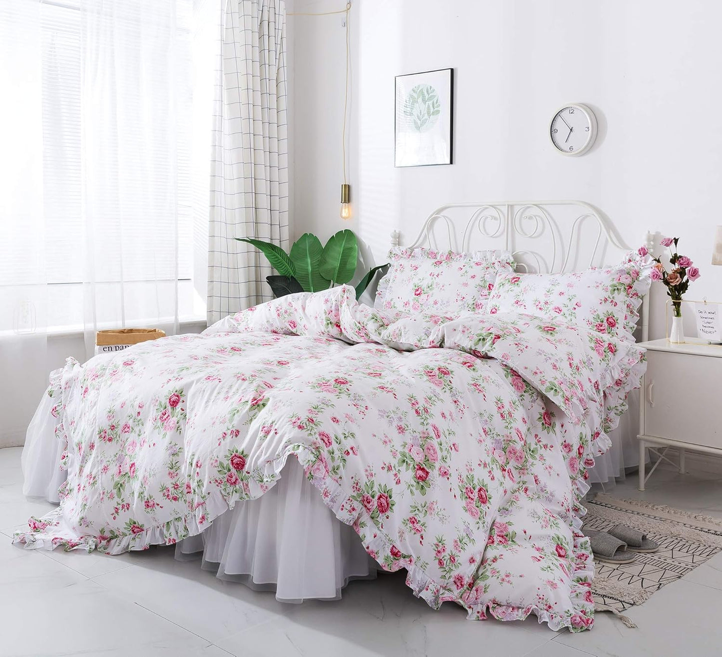Combed Cotton Teal Farmhouse Bedding Set