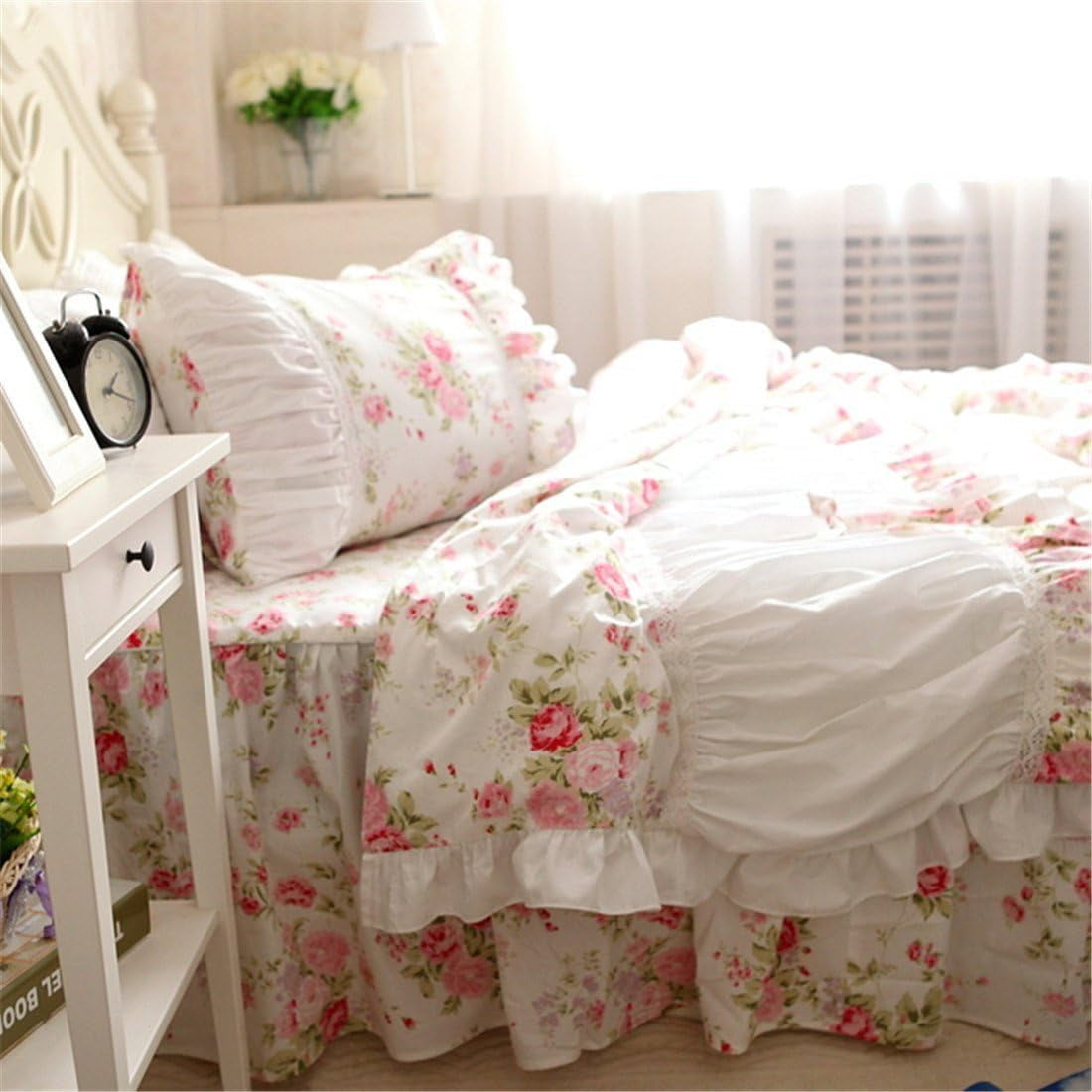 Combed Cotton Teal Farmhouse Bedding Set