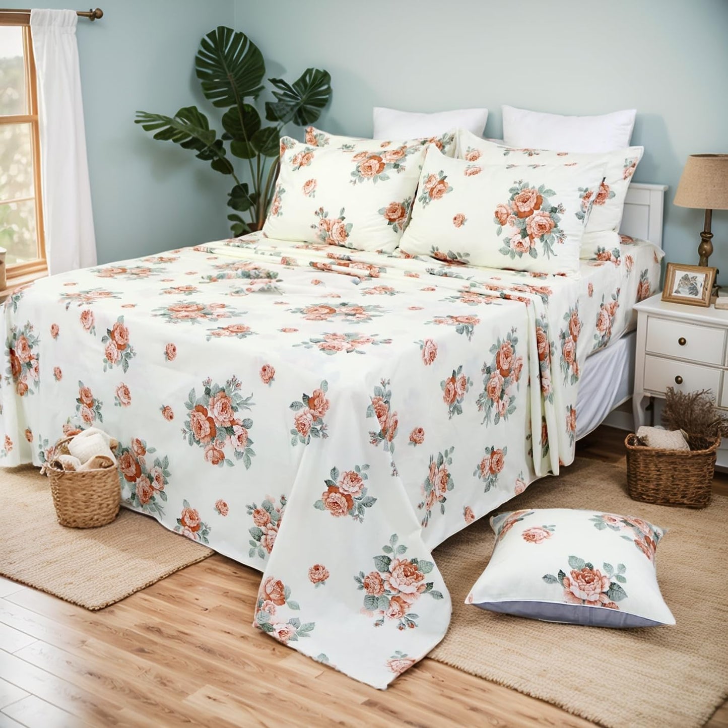 Cotton Twin Size Bed Sheet Set