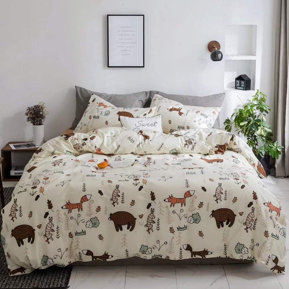 White Black Plaid Duvet Cover Set