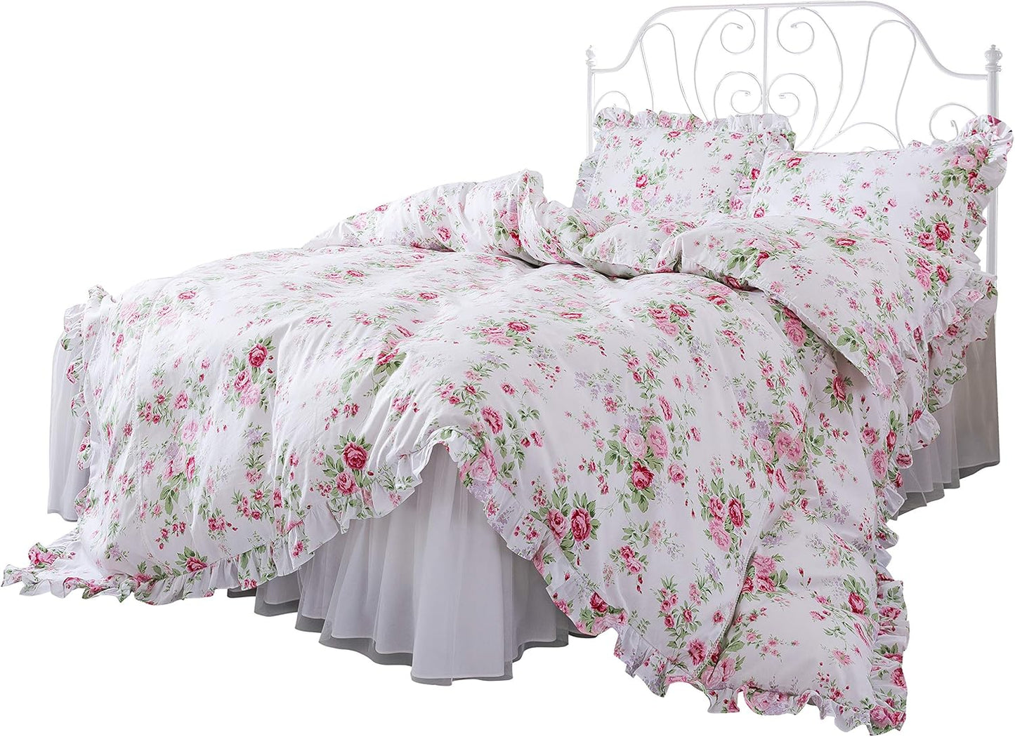 Combed Cotton Teal Farmhouse Bedding Set