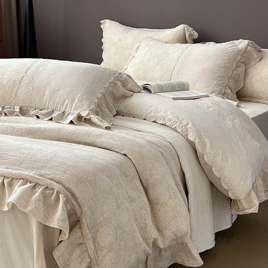 Belle - French Vintage Linen Bedding Set, Linen Bed, Vintage-style Bedding