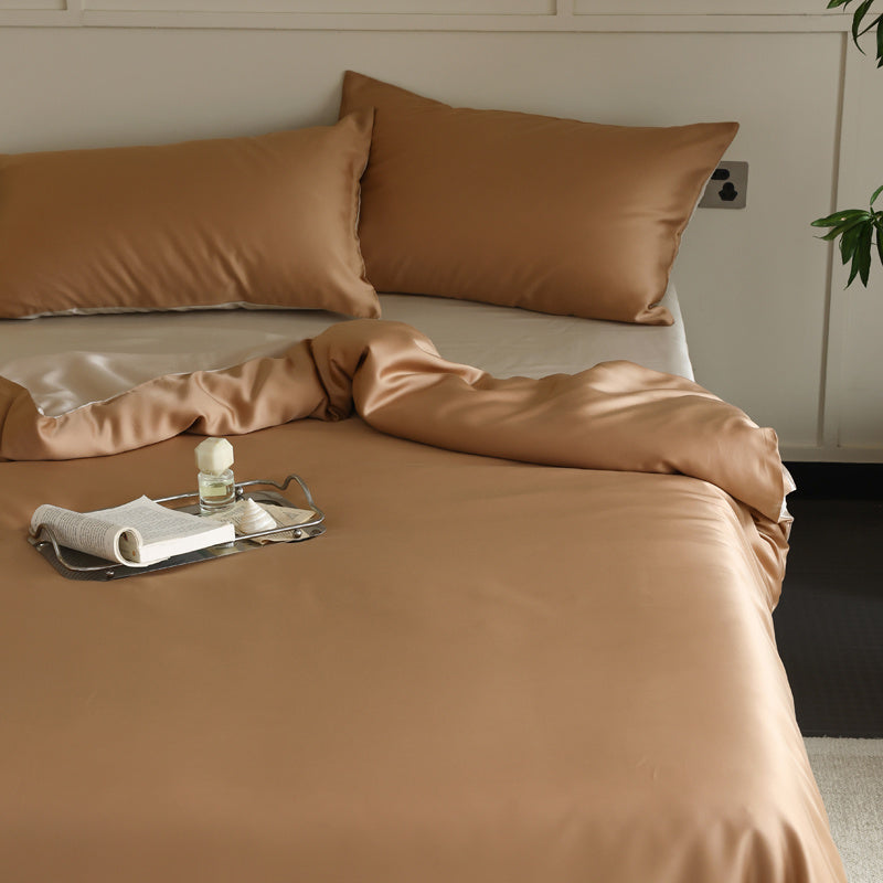 Peach-coloured  Luxury Silk Bedding Set