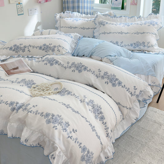 Pocahontas - Korean Lace Duvet Cover Set, Elegant Lace Bedding, Lace Duvet Covers